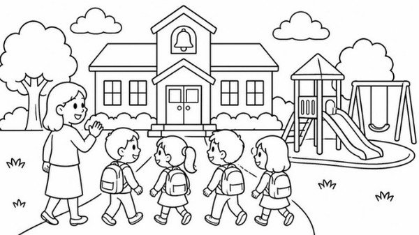 Ficha de mi colegio para 1.º de Primaria (con soluciones)