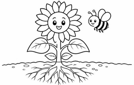 Ficha de las partes de la planta para 3.º de Primaria