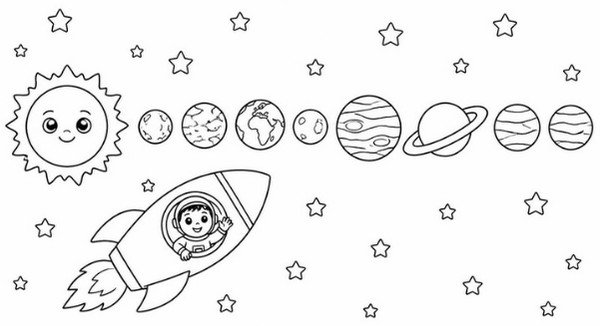 Ficha del sistema solar para 3.º de Primaria (con soluciones)