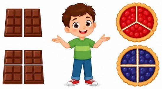 Fichas de fracciones equivalentes para 5.º de Primaria