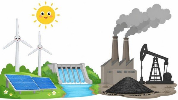 Ficha de energías renovables y no renovables para 6.º de Primaria